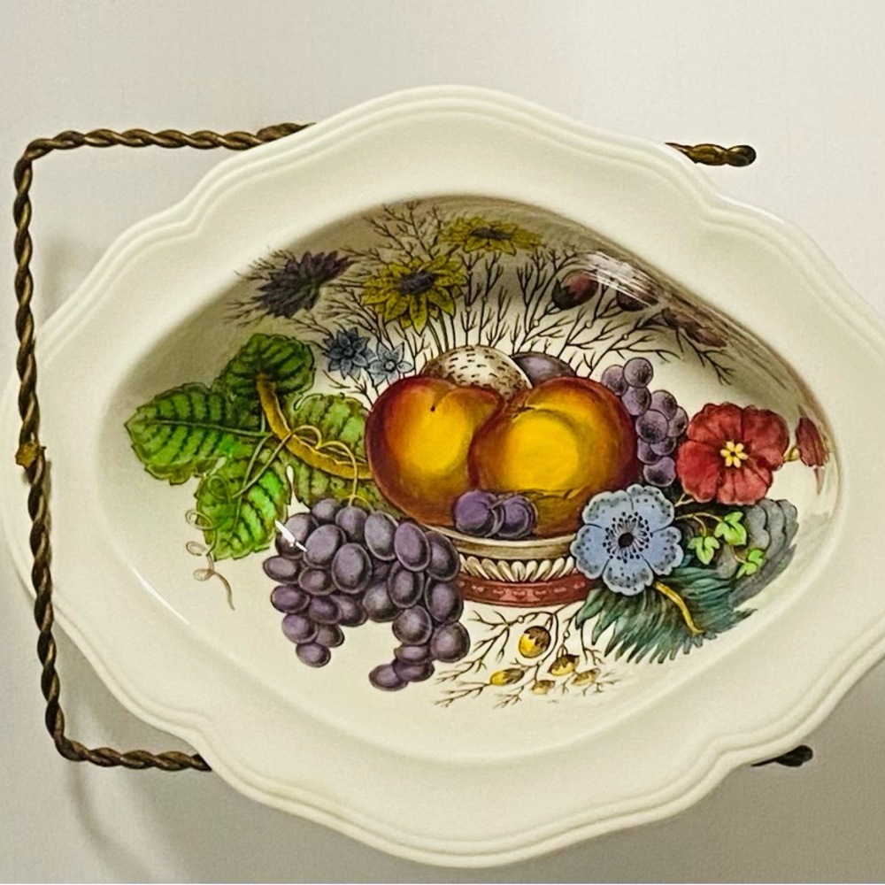 Spode Reynolds Fruits and Flower Rim Soup Bowl